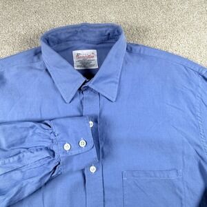 Turnbull & Asser Shirt Mens 16 Blue Oxford Bergdorf Goodman England Cotton